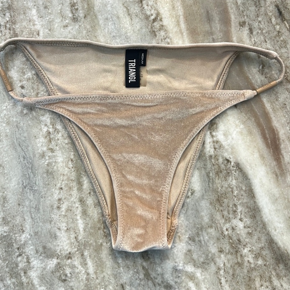 Triangle, size medium, beige, velvet, swim bottoms